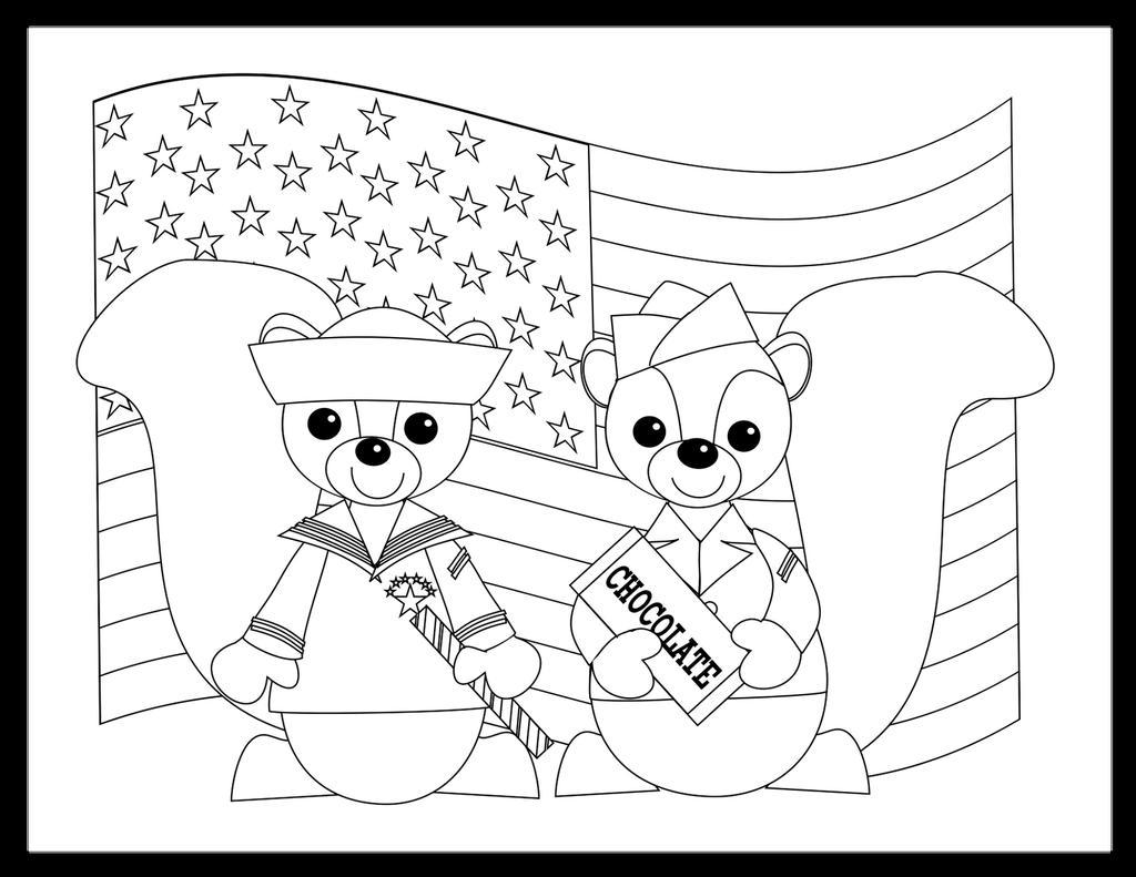 Free Veterans Day Coloring Pages Squirrels printable