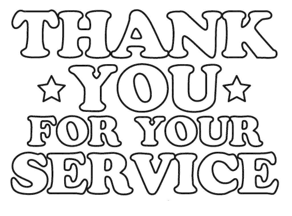 Veterans Day Coloring Pages Thank You for Your Service Free Printable