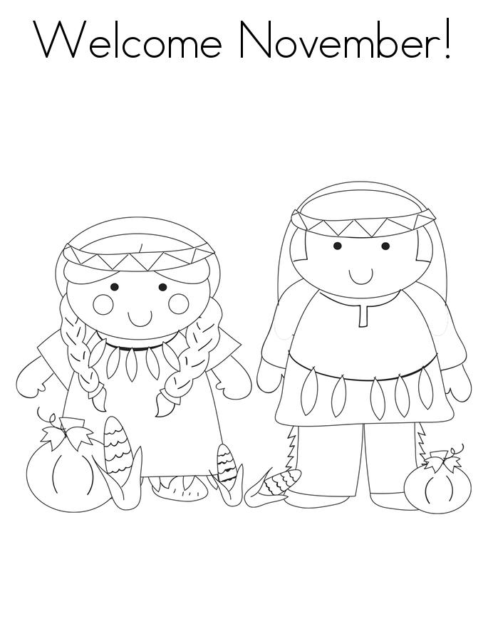 Free Welcome November Coloring Pages printable