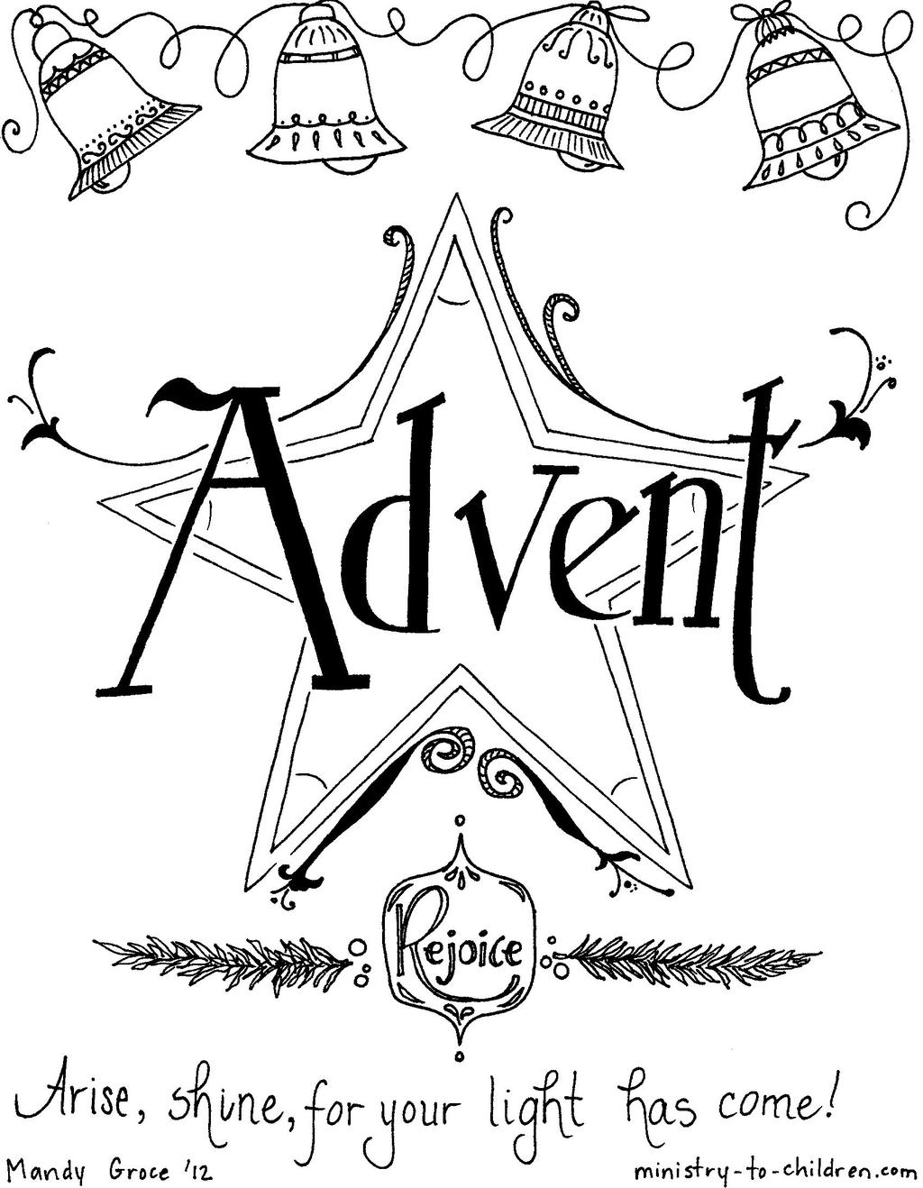 Free Advent Wreath Coloring Sheet