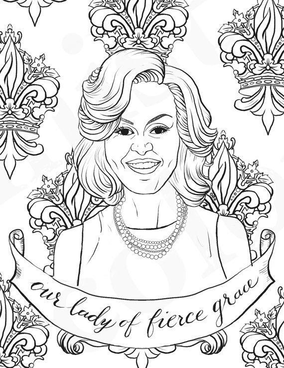 Free Black Girl Coloring Pages Michelle Obama printable
