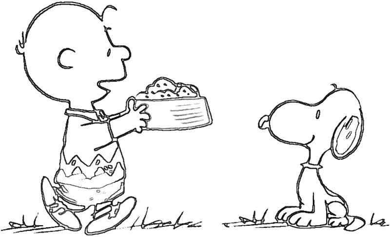 Free Charlie Brown Thanksgiving Coloring Pages Food for Snoopy printable