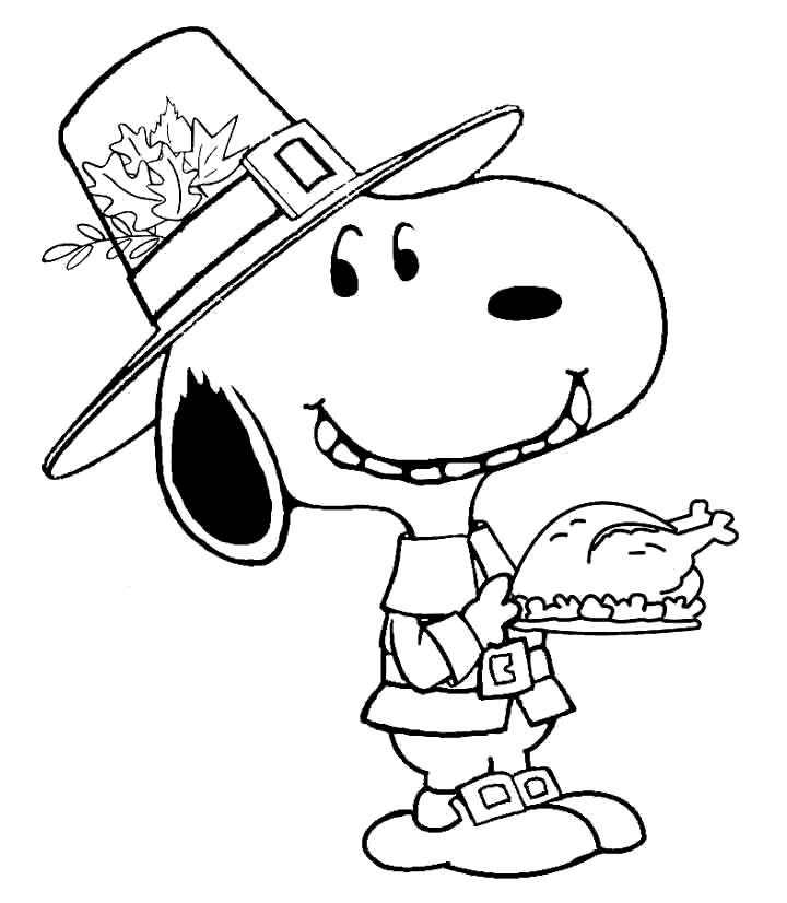 Free Charlie Brown Thanksgiving Coloring Pages Happy Snoopy printable