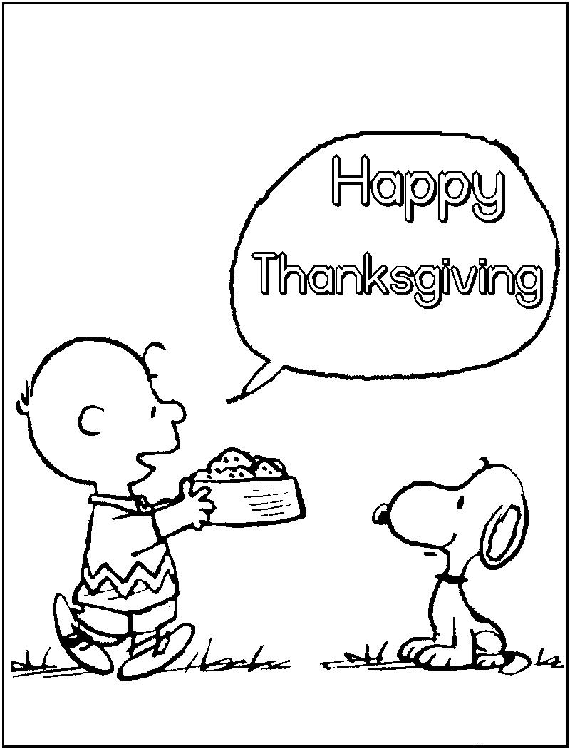 Free Charlie Brown Thanksgiving Coloring Pages Happy Thanksgiving printable