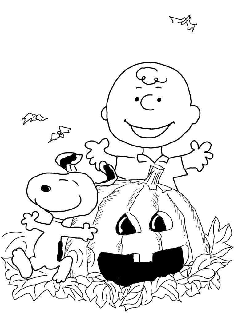 Charlie Brown Thanksgiving Coloring Pages with Pumpkin Free Printable