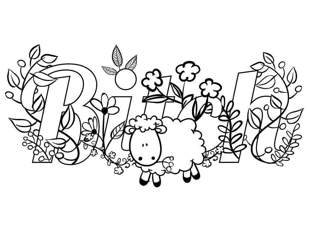 Free Cuss Word Coloring Pages Bitch and Sheep printable