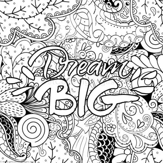 Free Cuss Word Coloring Pages Dream Big printable
