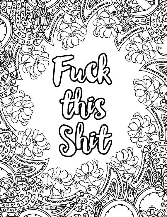Free Cuss Word Coloring Pages Fuck this Shit printable