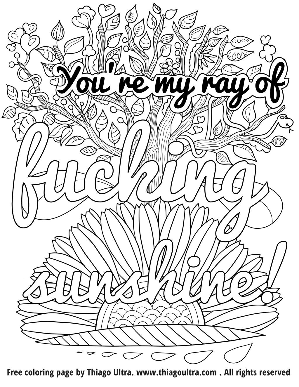 Free Cuss Word Coloring Pages Fucking Sunshine printable