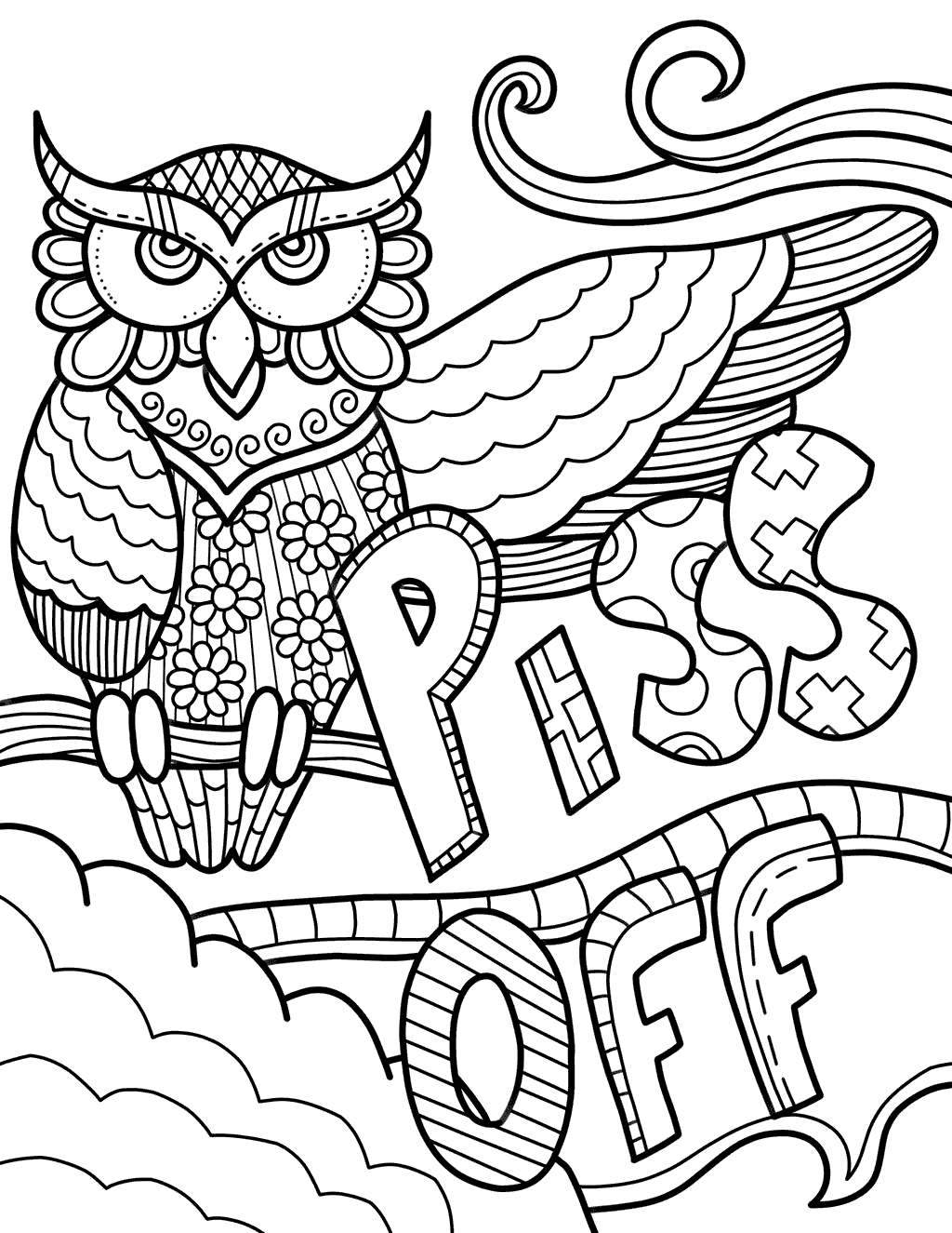 Cuss Word Coloring Pages Piss Off - Free Printable Coloring Pages