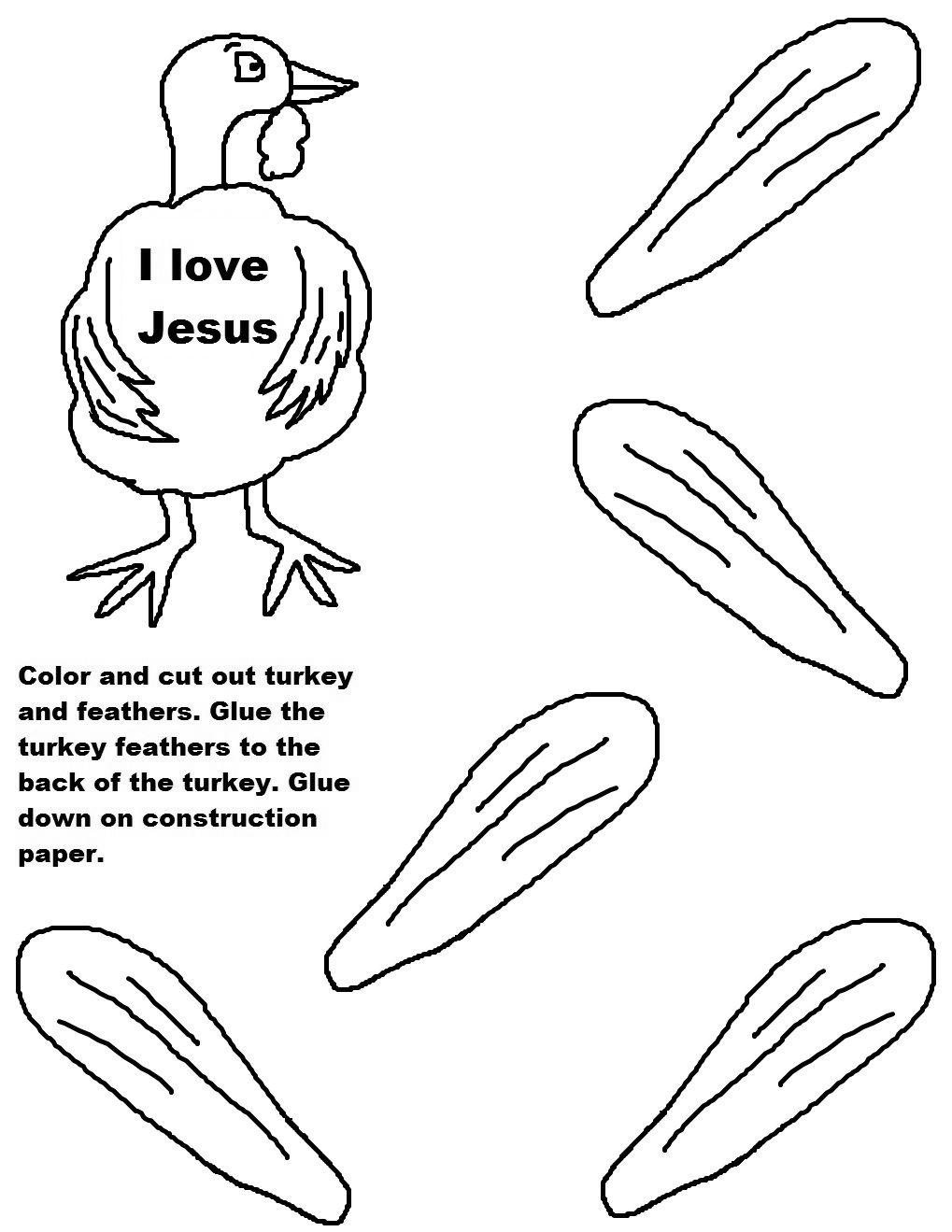 Free Free Turkey Coloring Pages I Love Jesus printable