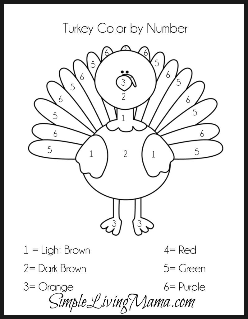 Free Free Turkey Coloring Pages Turkey Color by Number printable