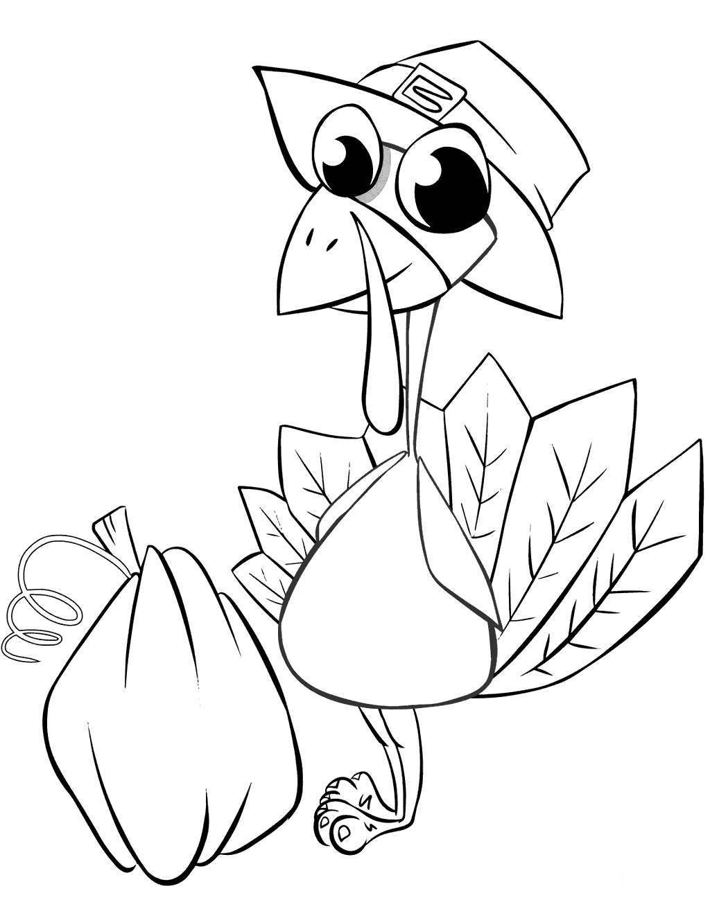 Free Free Turkey Coloring Pages Turkey with a Bag printable
