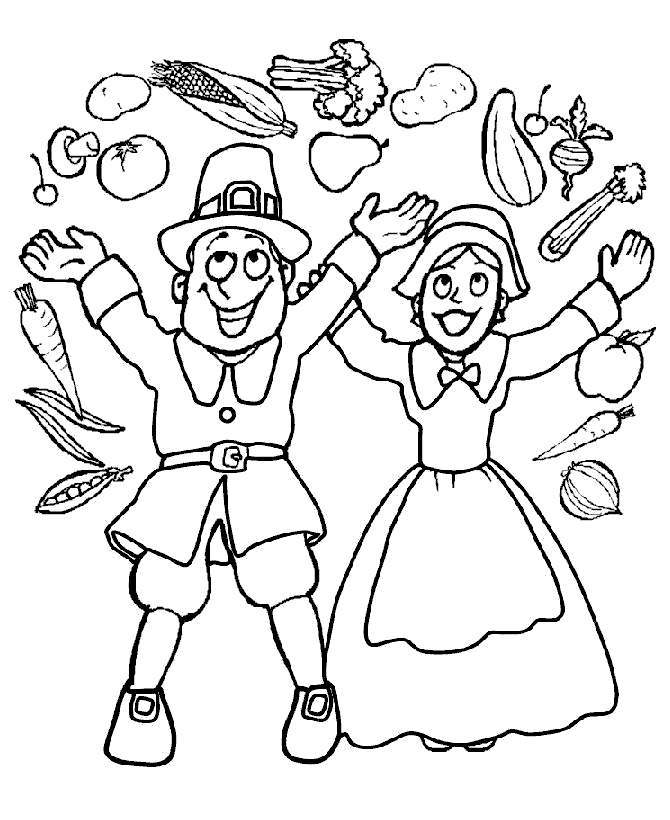 Free Happy for Thanksgiving Food Coloring Pages printable