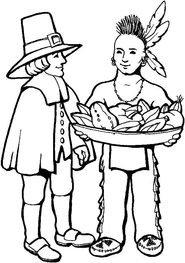 Free Native American Thanksgiving Food Coloring Pages printable