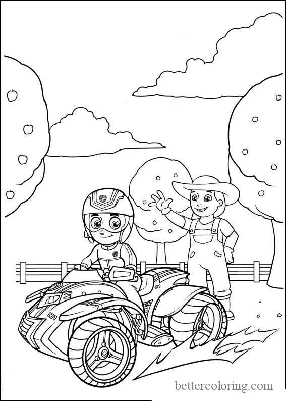 Free Paw Patrol Thanksgiving Coloring Pages Farmer and Ryder printable