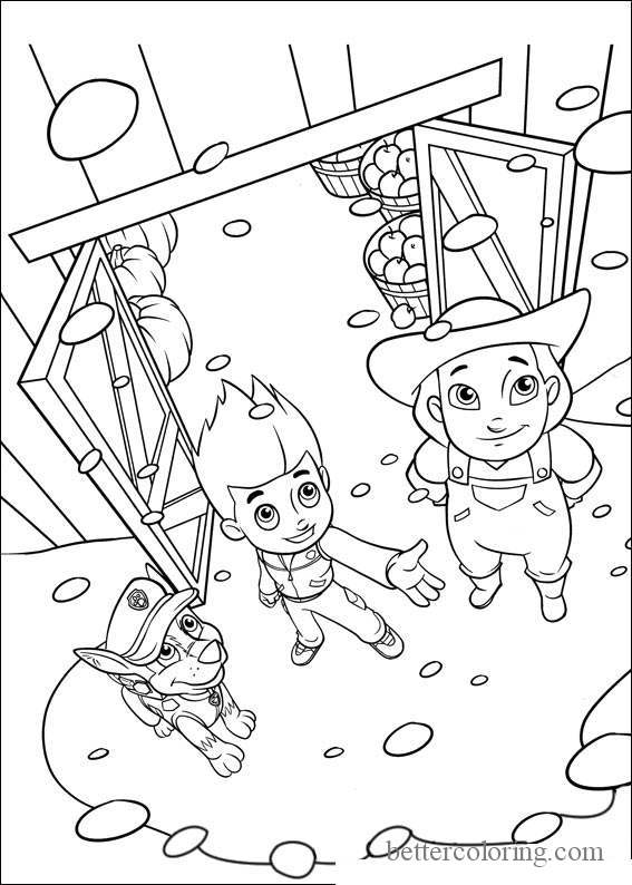 Free Ryder from Paw Patrol Thanksgiving Coloring Pages printable