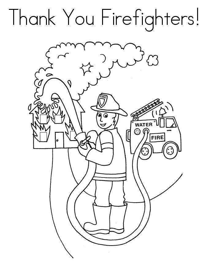 Thank You For Your Service Coloring Pages Fire Fighters Free