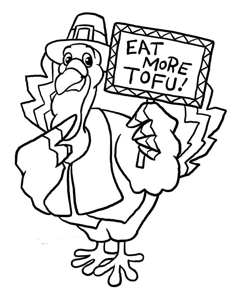 Free Thanksgiving Food Coloring Pages Eat More Tofu printable