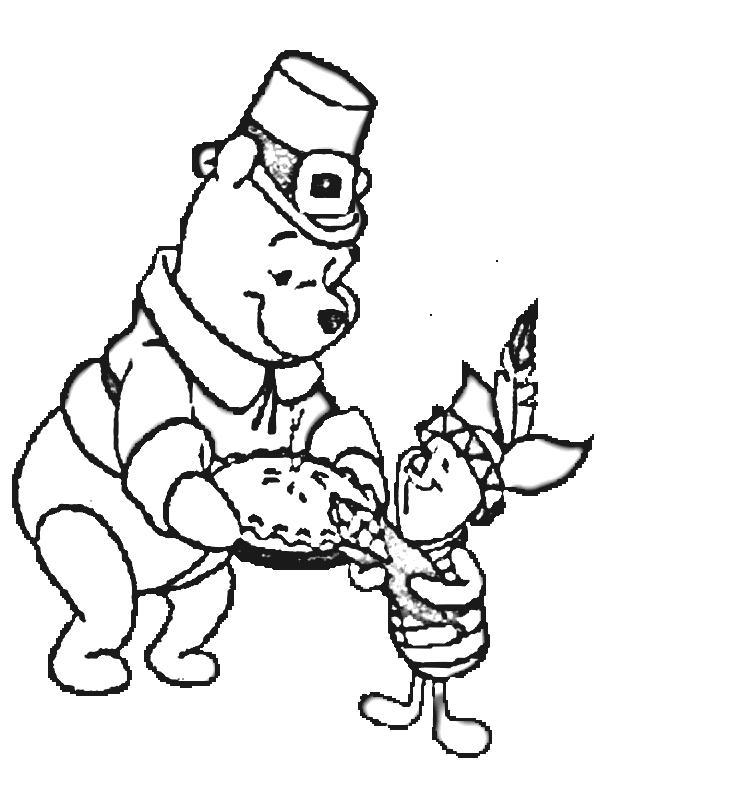 Free Thanksgiving Food Coloring Pages Piggy And Winnie the Pool printable