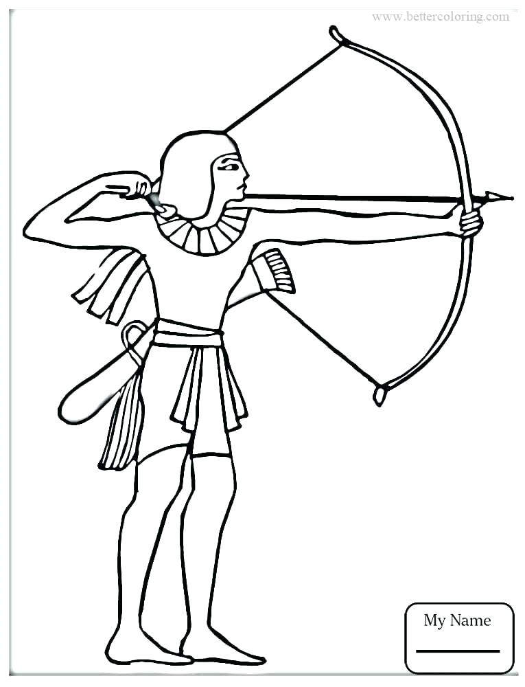 Free Ancient Egyptian Archer Coloring Pages printable