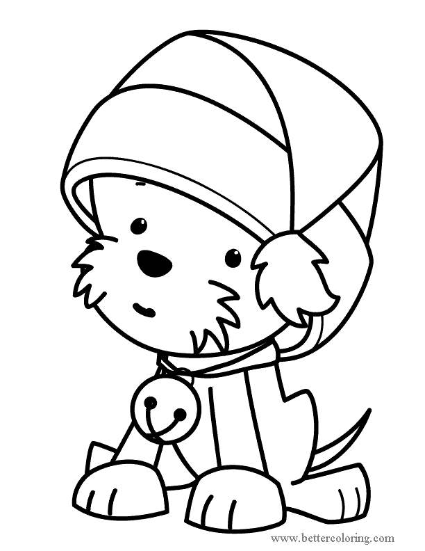 Free Baby Christmas Dog Coloring Pages printable