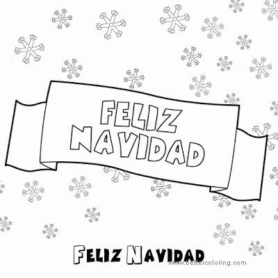 Free Banner of Feliz Navidad Coloring Pages printable