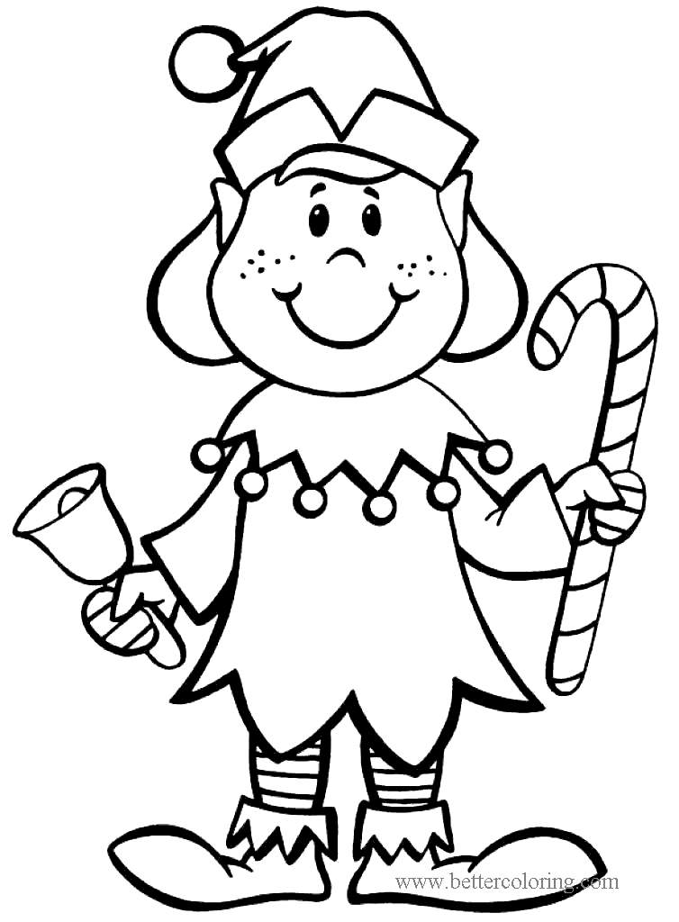 Free Candy Cane from Elf On The Shelf Coloring Pages printable