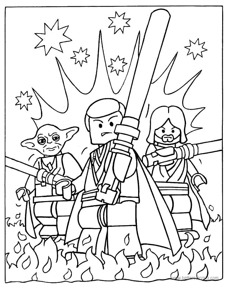 Free Characters from Lego Movie Star Wars Coloring Pages printable