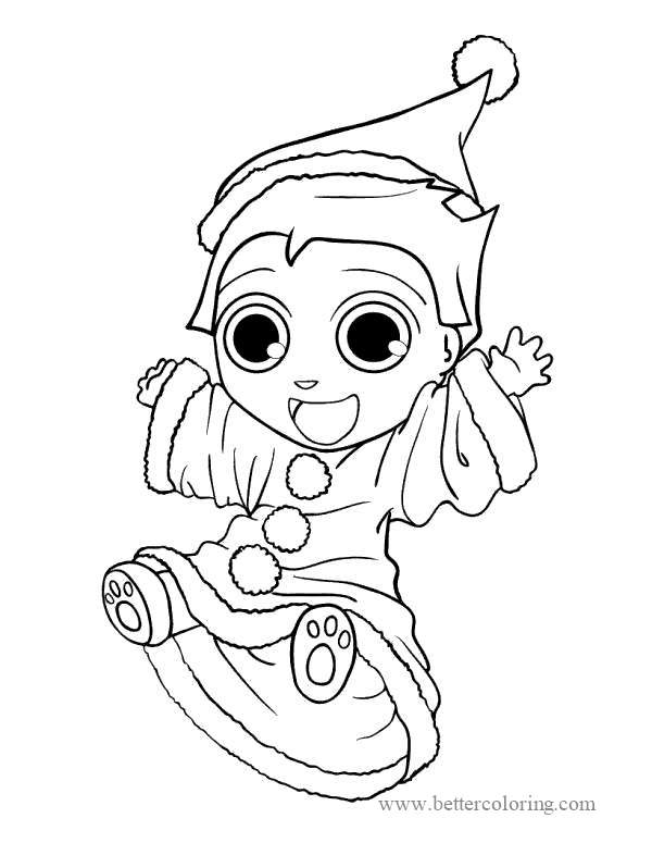 Free ChibiElf On The Shelf Coloring Pages printable