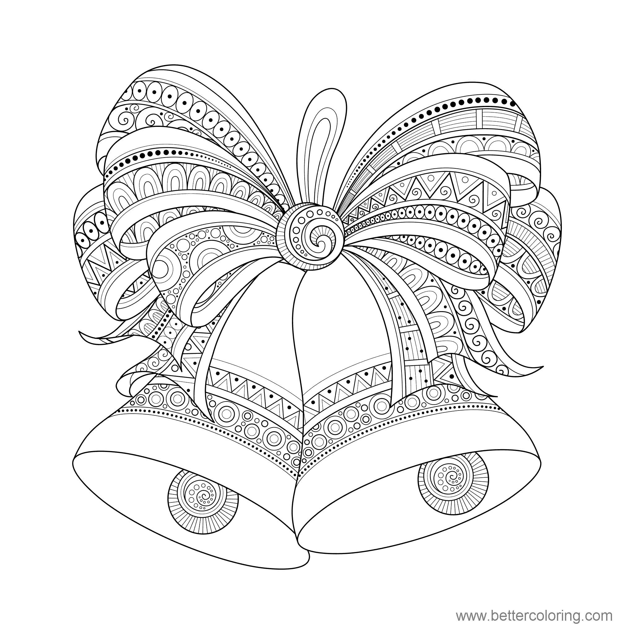 Free Detailed Christmas Bell Coloring Pages printable