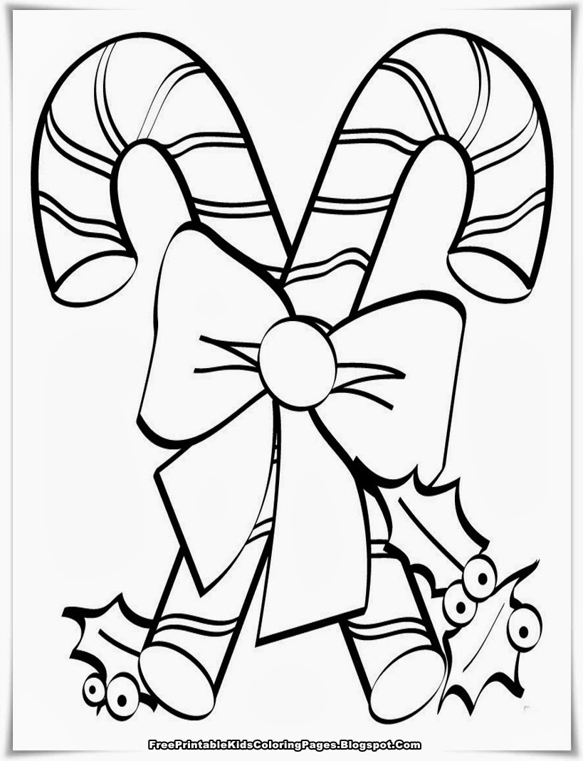 Free Detailed Christmas Candy Cane Coloring Pages printable