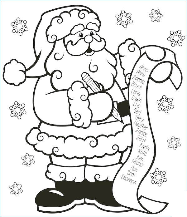 Free Detailed Christmas Present List Coloring Pages printable