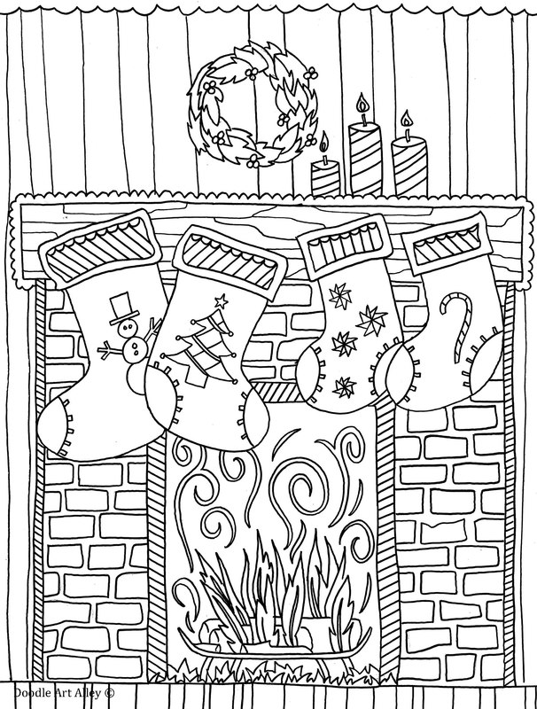 Free Detailed Christmas Stocking Coloring Pages printable