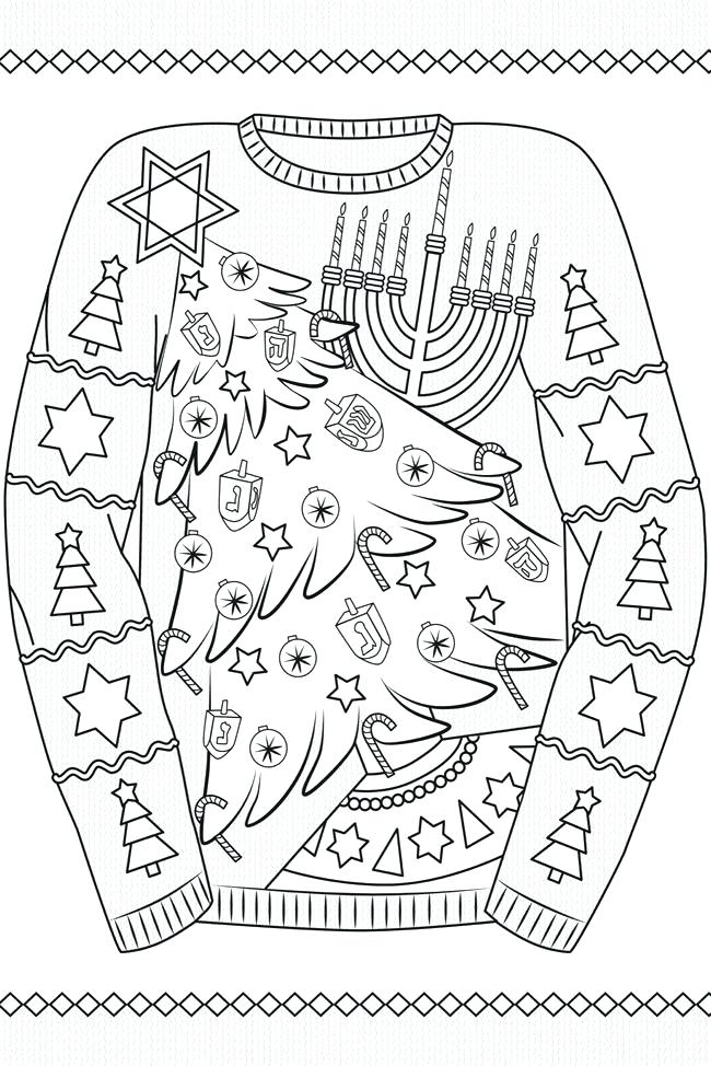 Free Detailed Christmas Sweater Coloring Pages printable