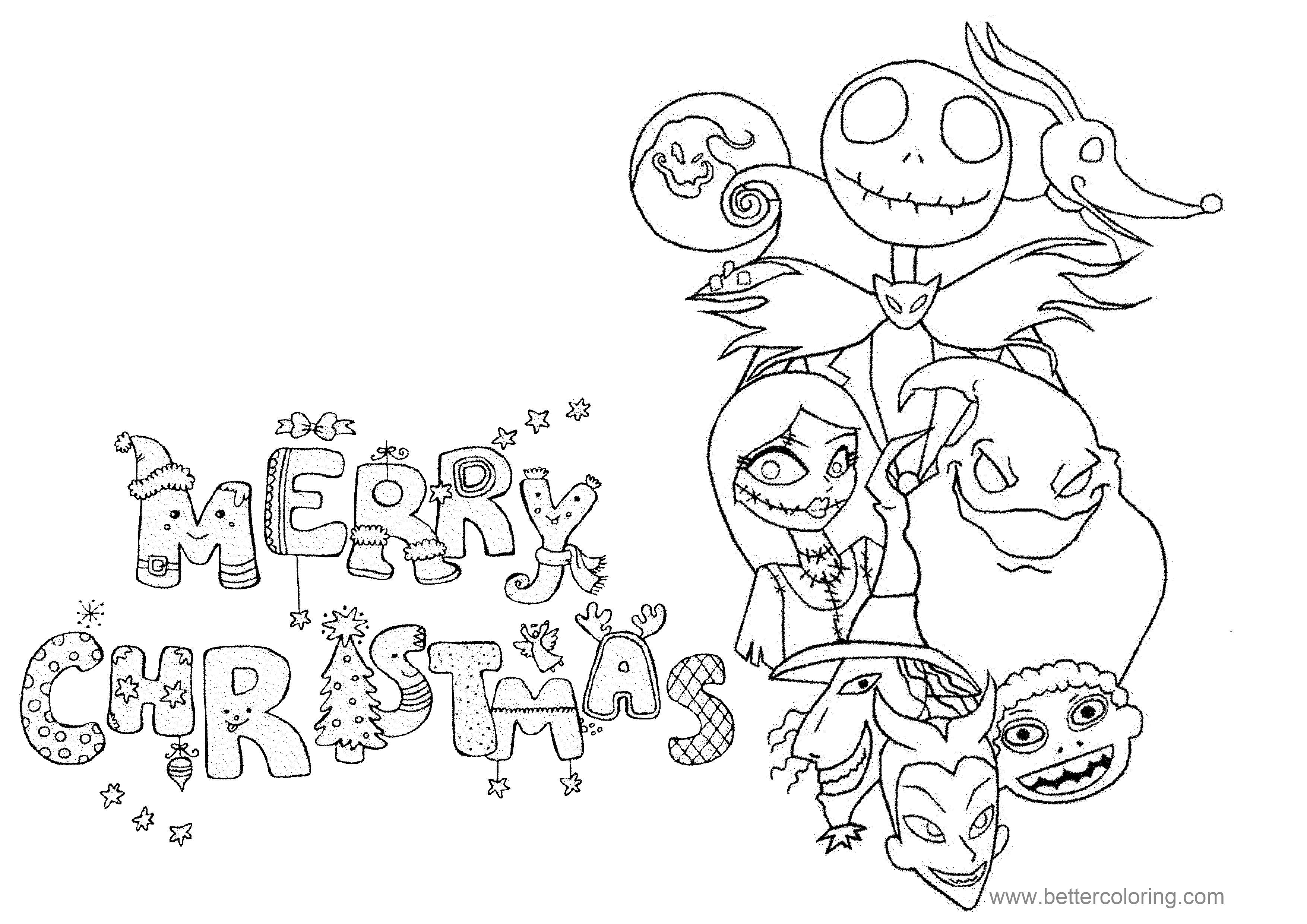 Free Detailed The Nightmare Before Christmas Coloring Pages printable