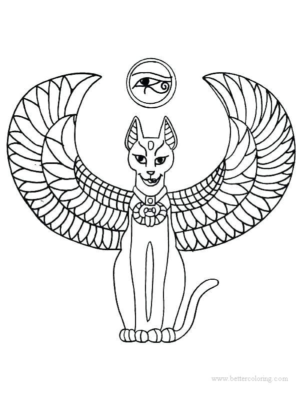Free Egyptian Cat God Bastet Coloring Pages printable