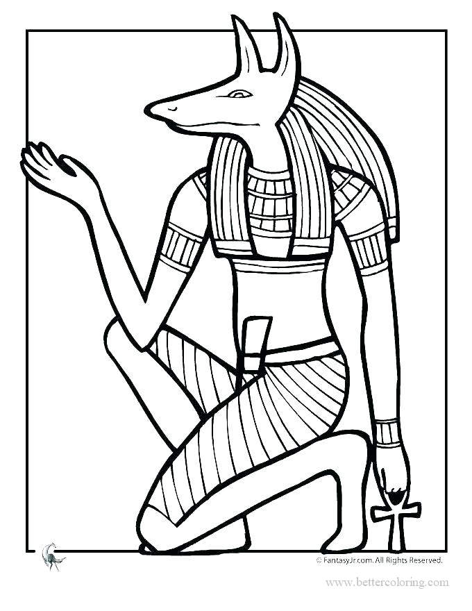 Free Egyptian God Anubis Coloring Pages printable