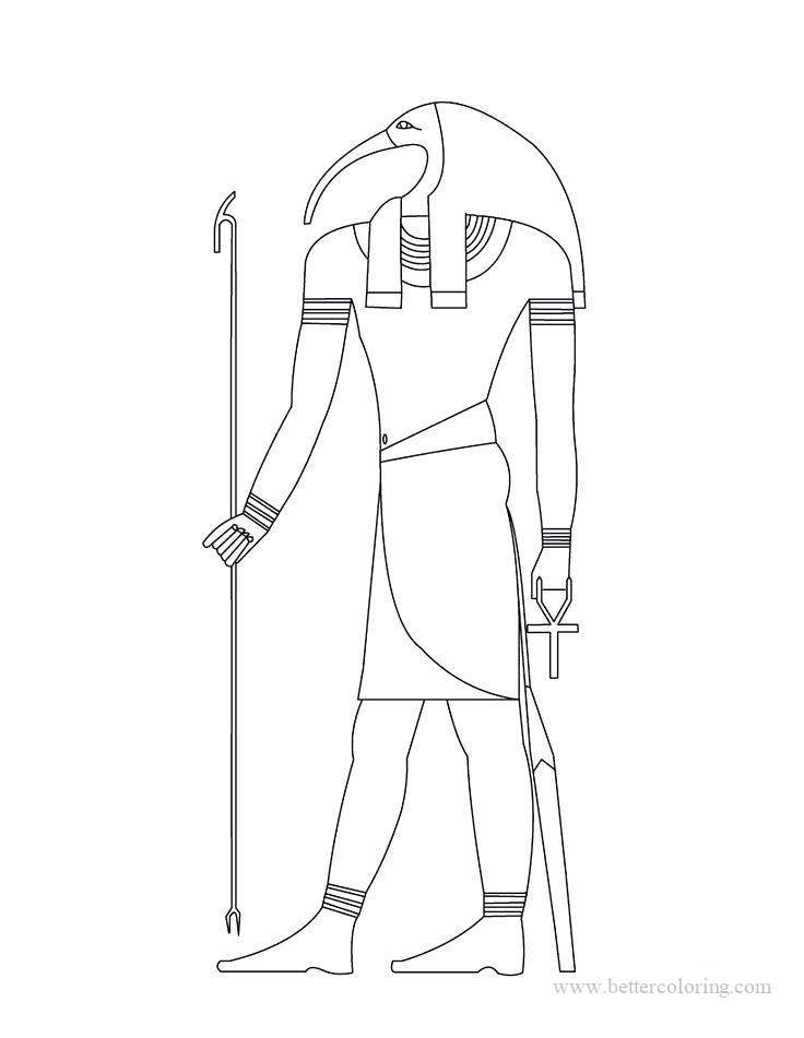 Free Egyptian God Thot Coloring Pages printable