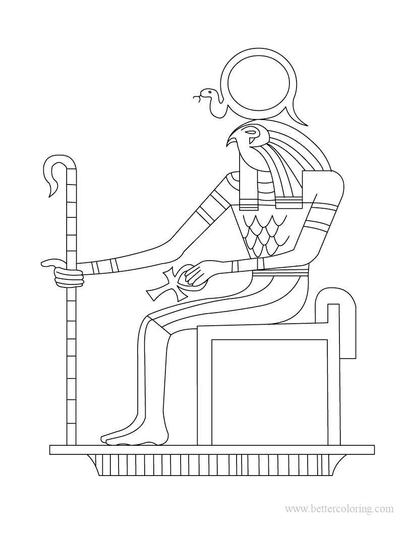 Free Egyptian God of The Sun Ra Coloring Pages printable