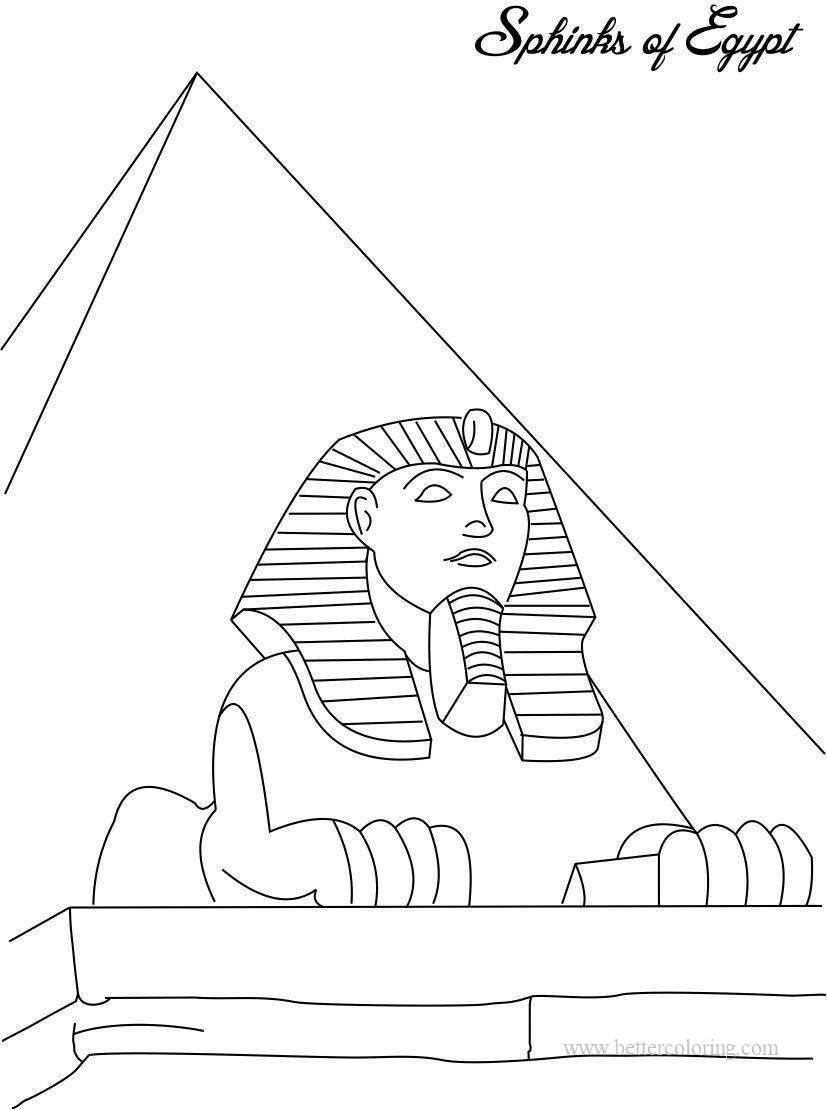 Free Egyptian Sphinx Coloring Pages printable