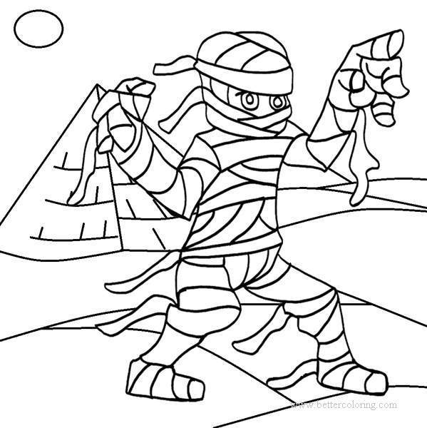 Free Egyptian Walking Mummy Coloring Pages printable