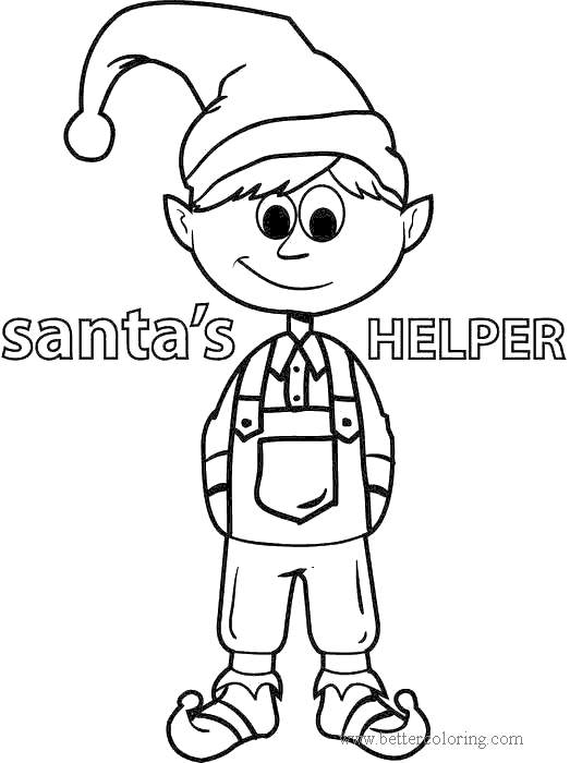 Free Elf On The Shelf Santa s Helper Coloring Pages printable