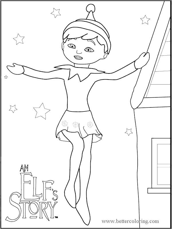 Printable Elf On The Shelf Coloring Pages
