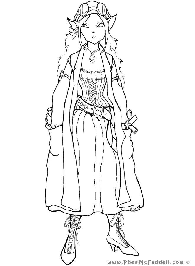 Free Elves Girl Coloring Pages printable