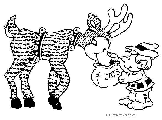 Free Evles and Deer Coloring Pages printable