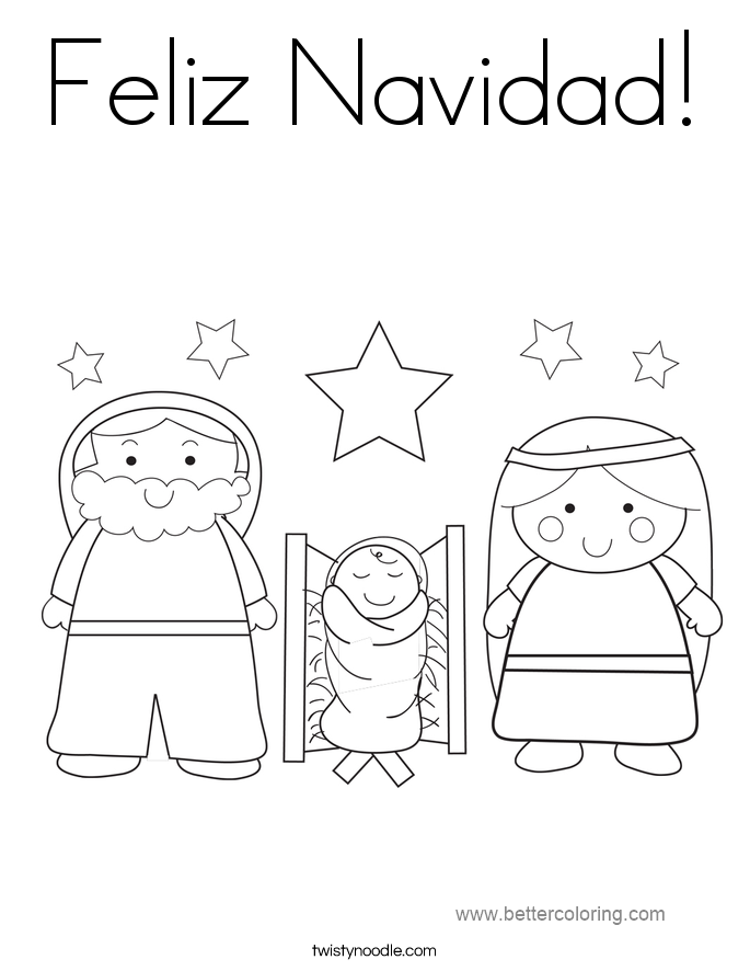 Free Feliz Navidad Baby Coloring Pages printable