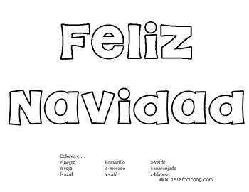 Free Feliz Navidad Coloring Pages Color by Letter printable