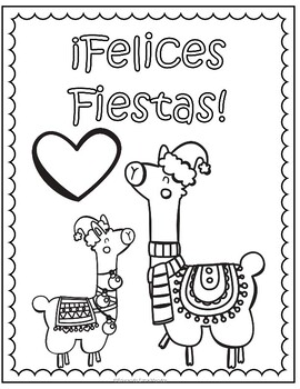 Free Feliz Navidad Llama Coloring Pages printable