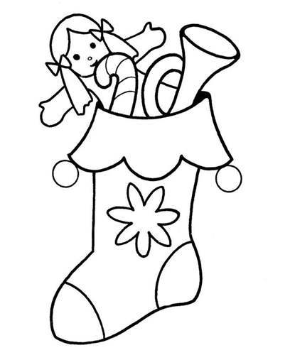 Free Girly Stocking Coloring Pages printable